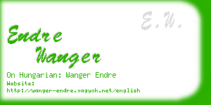 endre wanger business card